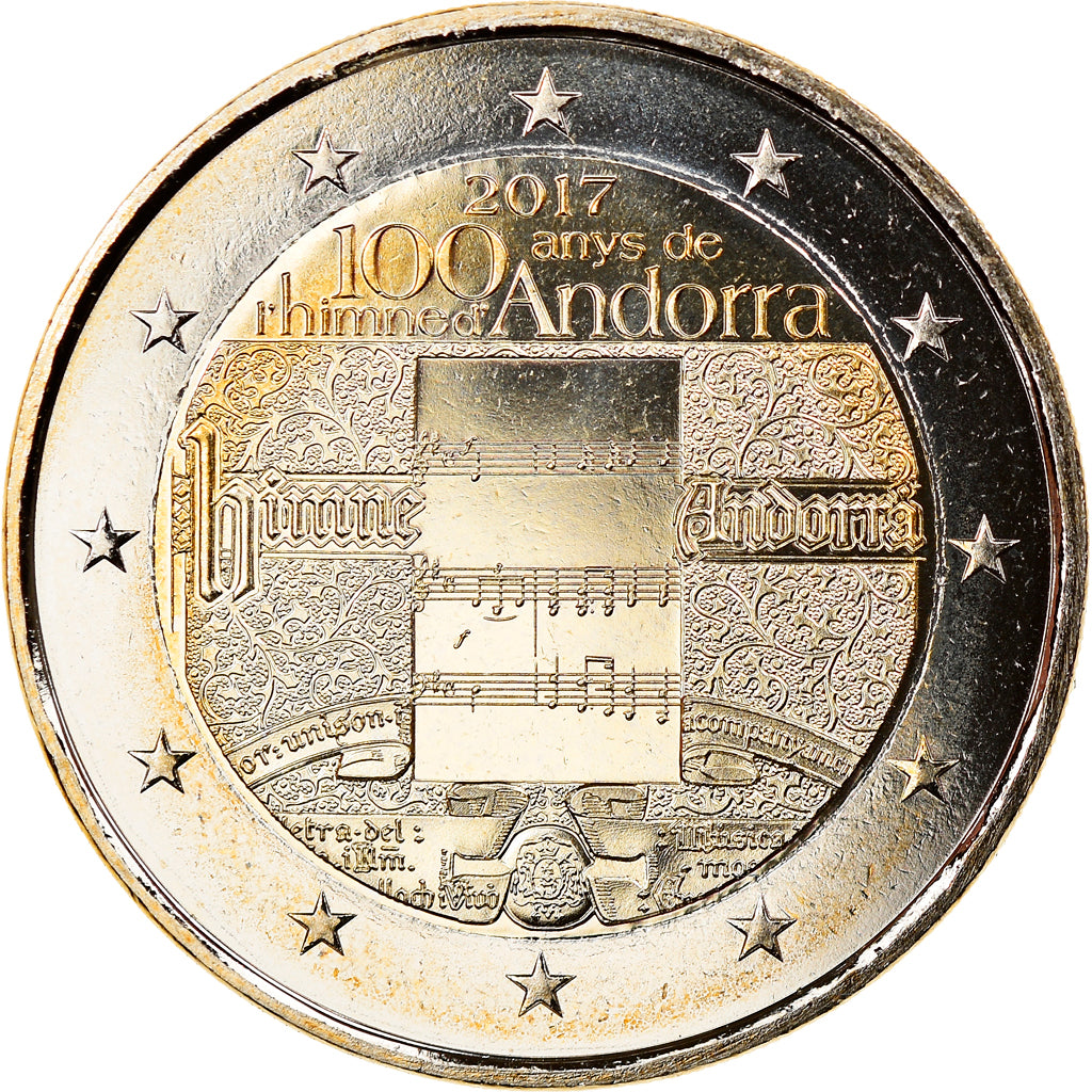 Andorra, 2 Euro, 100 Ans de l'hymne d'Andorre, 2017, SPL, Bi-Metallic, KM:New