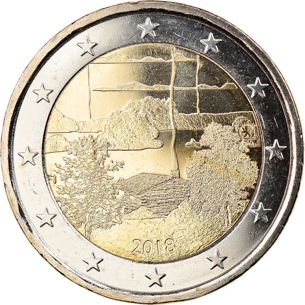 Finlândia, 2 Euro, Finnish Sauna Culture, 2018, MS(63), Bimetálico, KM:New