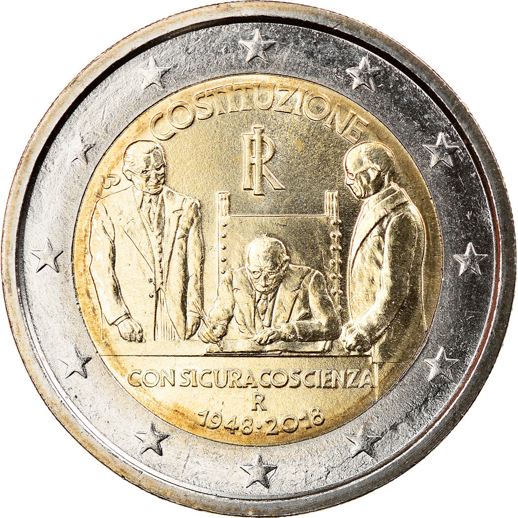 Italy, 2 Euro, Constitution italienne, 2018, MS(63), Bi-Metallic, KM:New