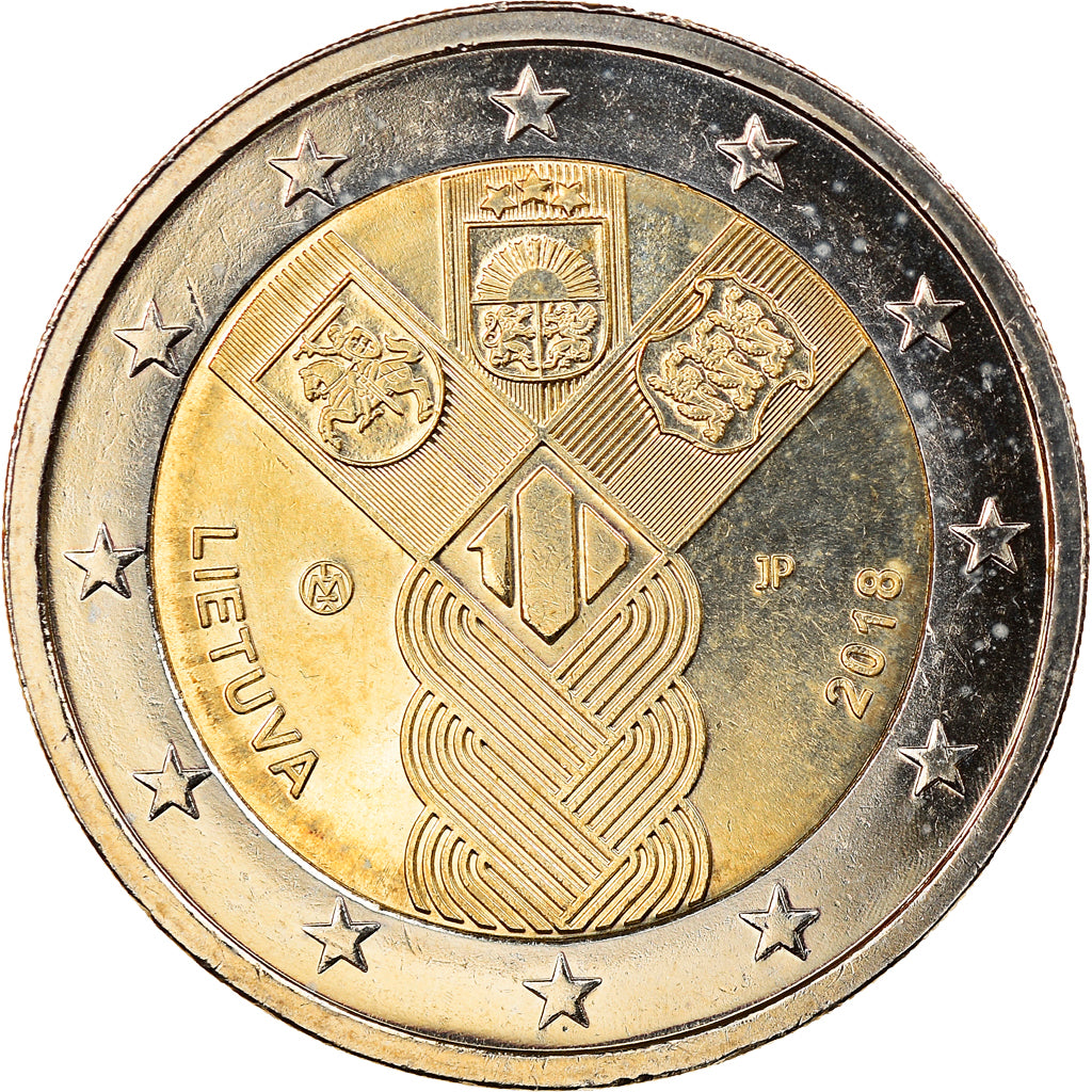 Lithuania, 2 Euro, Centenaire de la fondation des états baltes indépendants