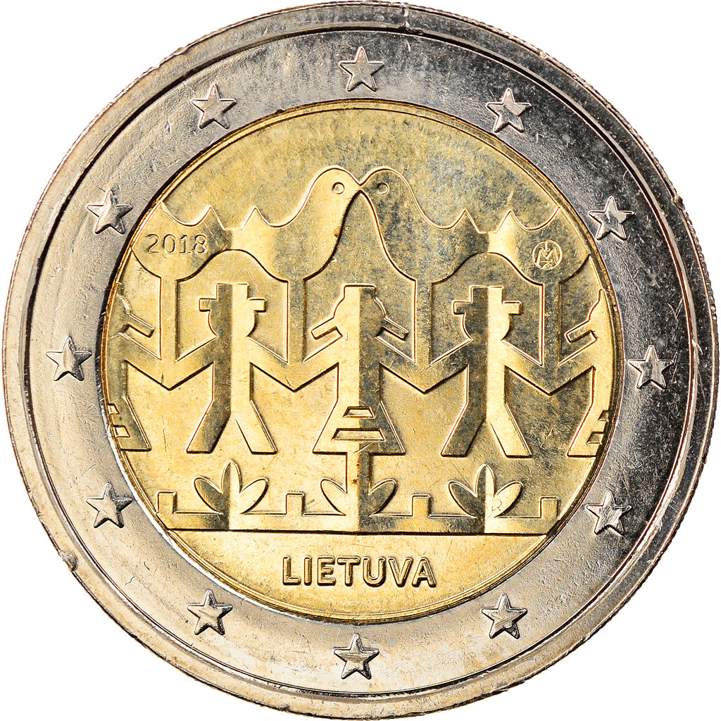 Lithuania, 2 Euro, Festival de la chanson et de la danse, 2018, MS(63)