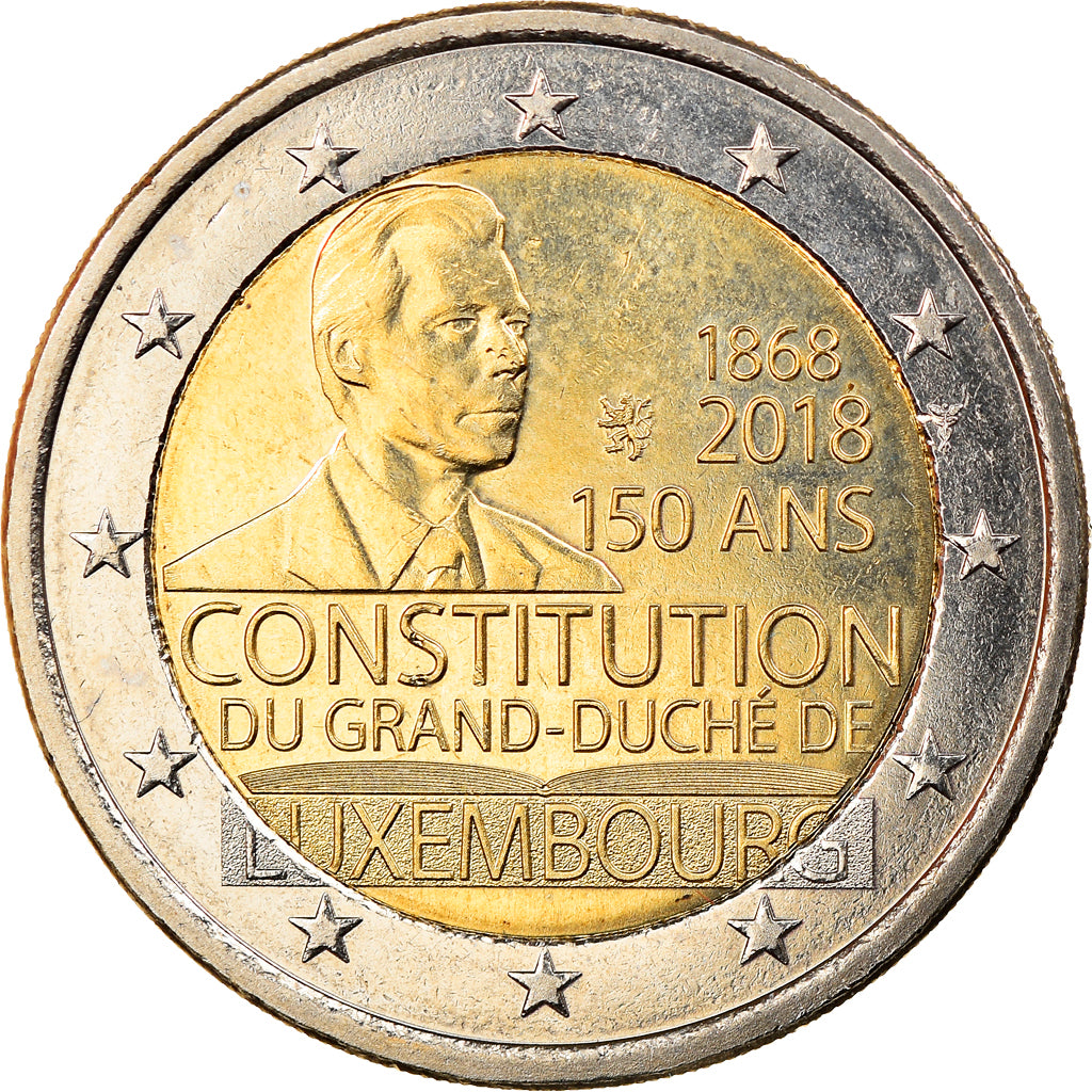 Luxemburg, 2 Euro, 150 ans de la Constitution, 2018, UNZ, Bi-Metallic, KM:New