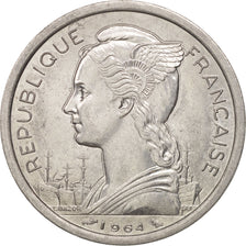 Comoros, 2 Francs, 1964, Paris, AU(50-53), Aluminum, KM:5
