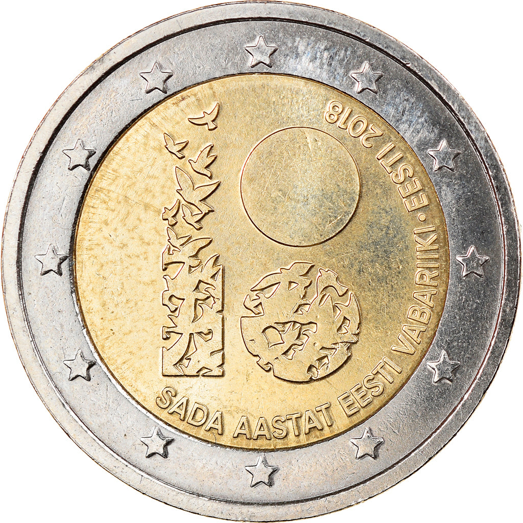 Coin, Estonia, 2 Euro, 2018, l'indépendance de l'Estonie, AU(55-58)