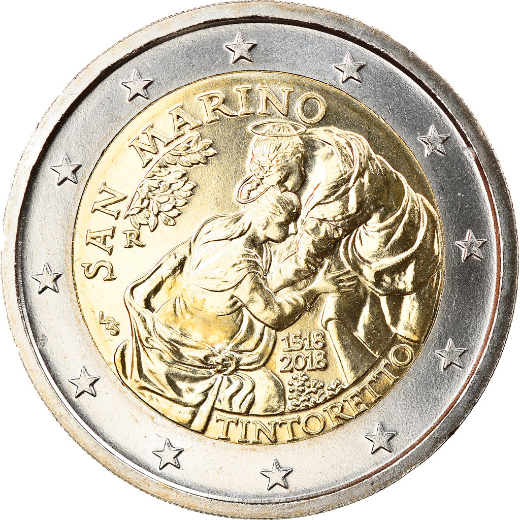 San Marino, 2 Euro, 2018, naissance du Tintoret, SPL, Bi-Metallic, KM:New