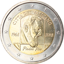 Vaticano, 2 Euro, 2018, Padre Pio, SC, Bimetálico, KM:New