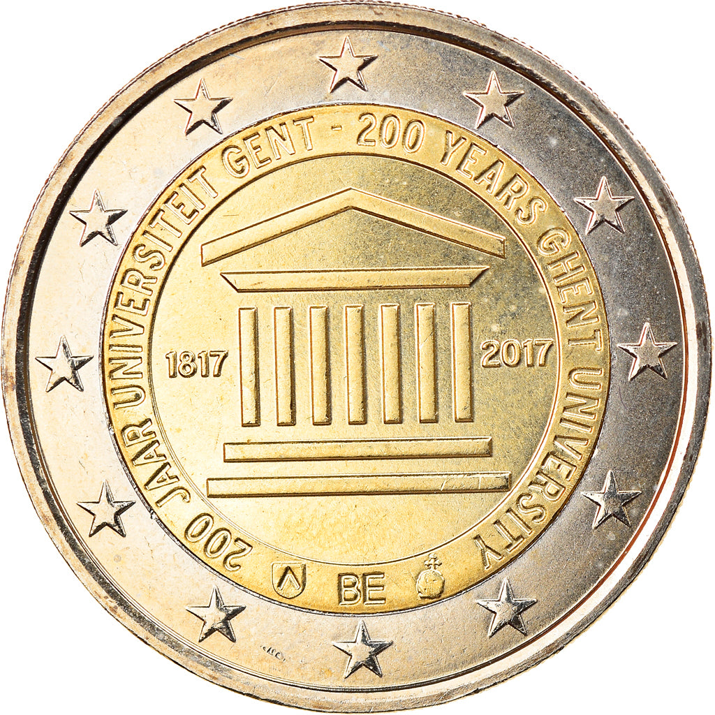 Belgium, 2 Euro, 200 ans Ghent University, 2017, MS(63), Bi-Metallic, KM:New