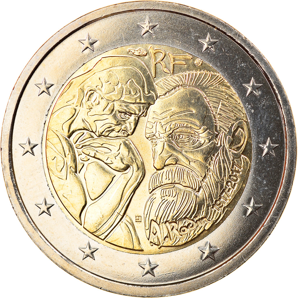 France, 2 Euro, Auguste Rodin, 2017, Paris, SPL, Bi-Metallic, KM:New