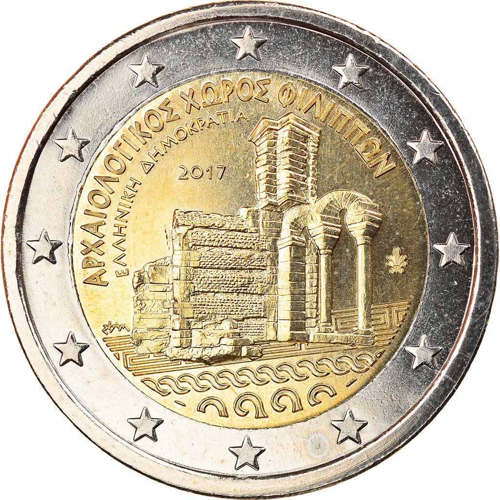 Grécia, 2 Euro, Archeological Site of Philippi, 2017, MS(63), Bimetálico