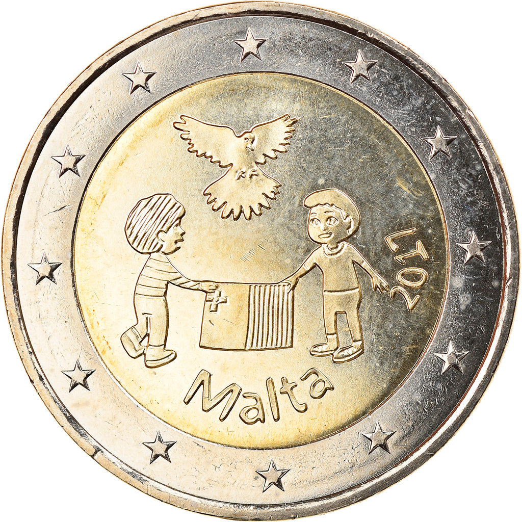 Malte, 2 Euro, La Paix, 2017, Paris, SPL, Bi-Metallic, KM:New