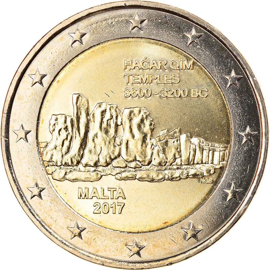 Malta, 2 Euro, Temples, 2017, UNC-, Bi-Metallic, KM:New
