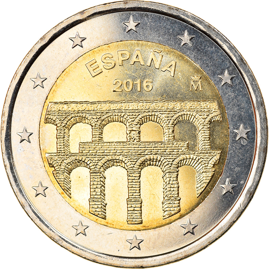 Spain, 2 Euro, Aqueduc de Ségovie, 2016, MS(63), Bi-Metallic, KM:New