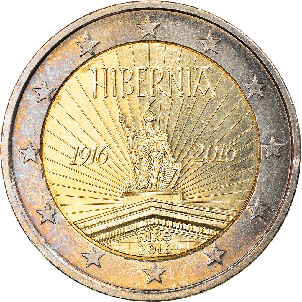 Ireland, 2 Euro, Hibernia, 2016, MS(63), Bi-Metallic, KM:88
