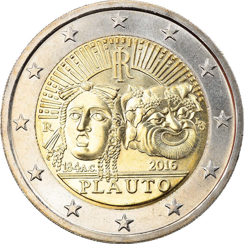 Italy, 2 Euro, Plauto, 2016, MS(63), Bi-Metallic, KM:New