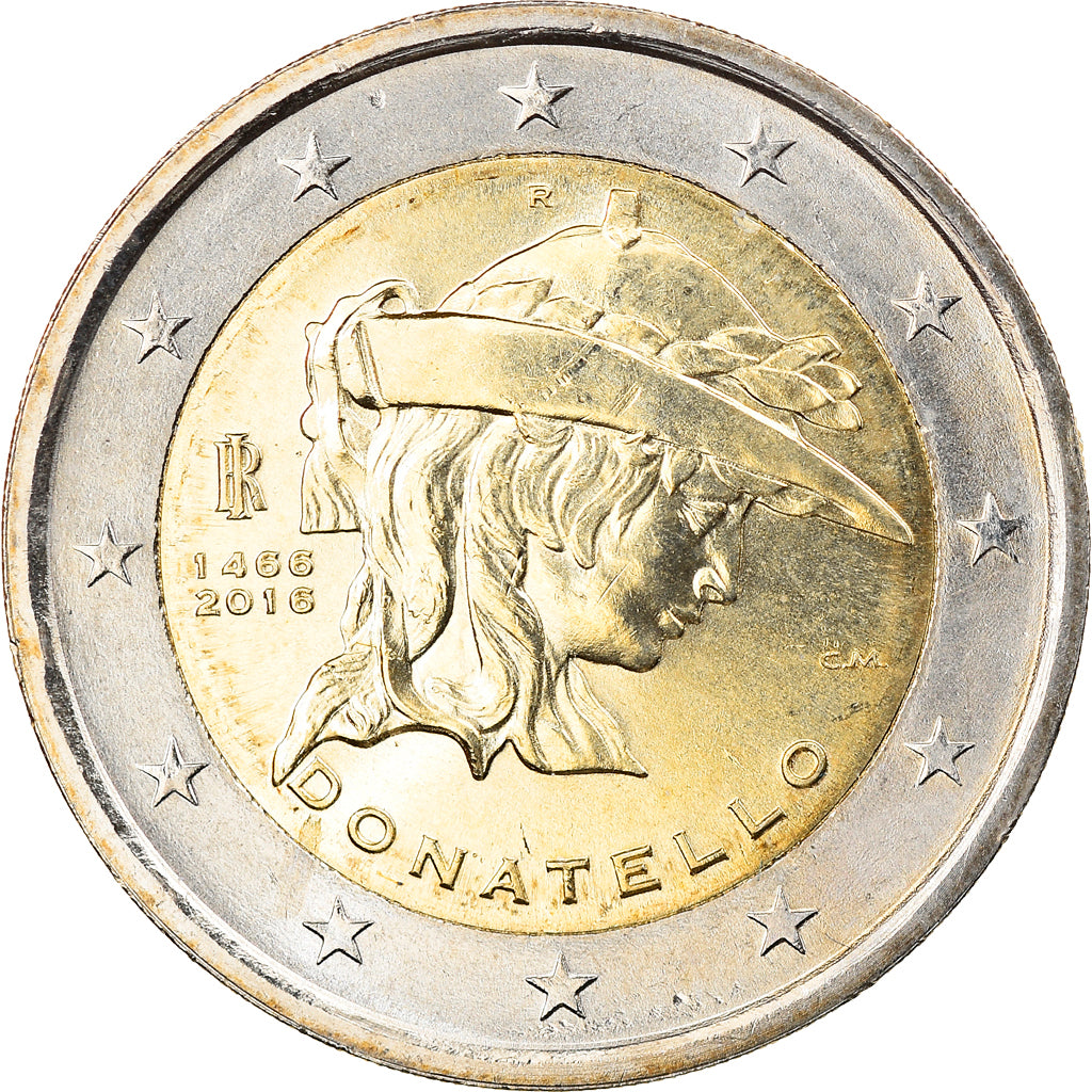 Italia, 2 Euro, Donatello, 2016, SPL, Bi-metallico, KM:New