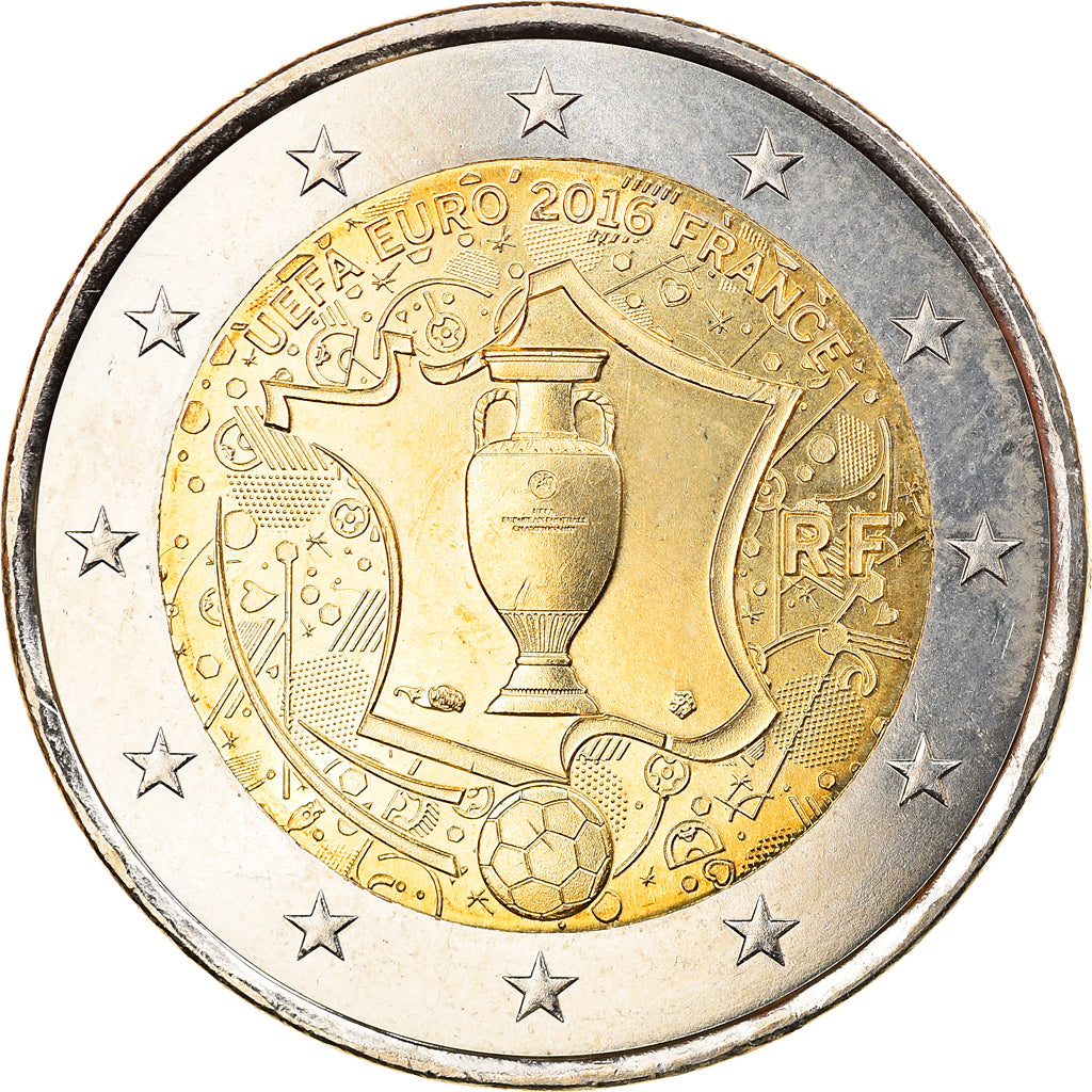 Francja, Monnaie de Paris, 2 Euro, UEFA Euro 2016, 2016, Paris, MS(63)