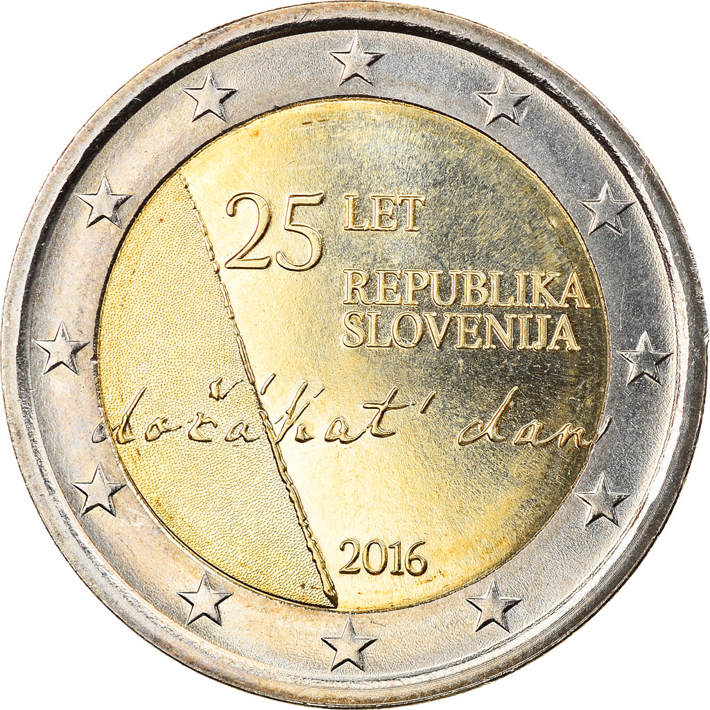 Slovenia, 2 Euro, 25ème anniversaire de l'Indépendance, 2016, MS(63)