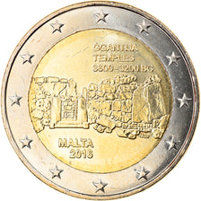Malta, 2 Euro, Temples, 2016, SC, Bimetálico, KM:New