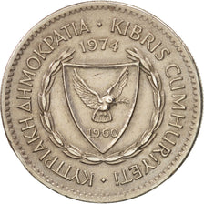 Cyprus, 50 Mils, 1974, AU(50-53), Copper-nickel, KM:41