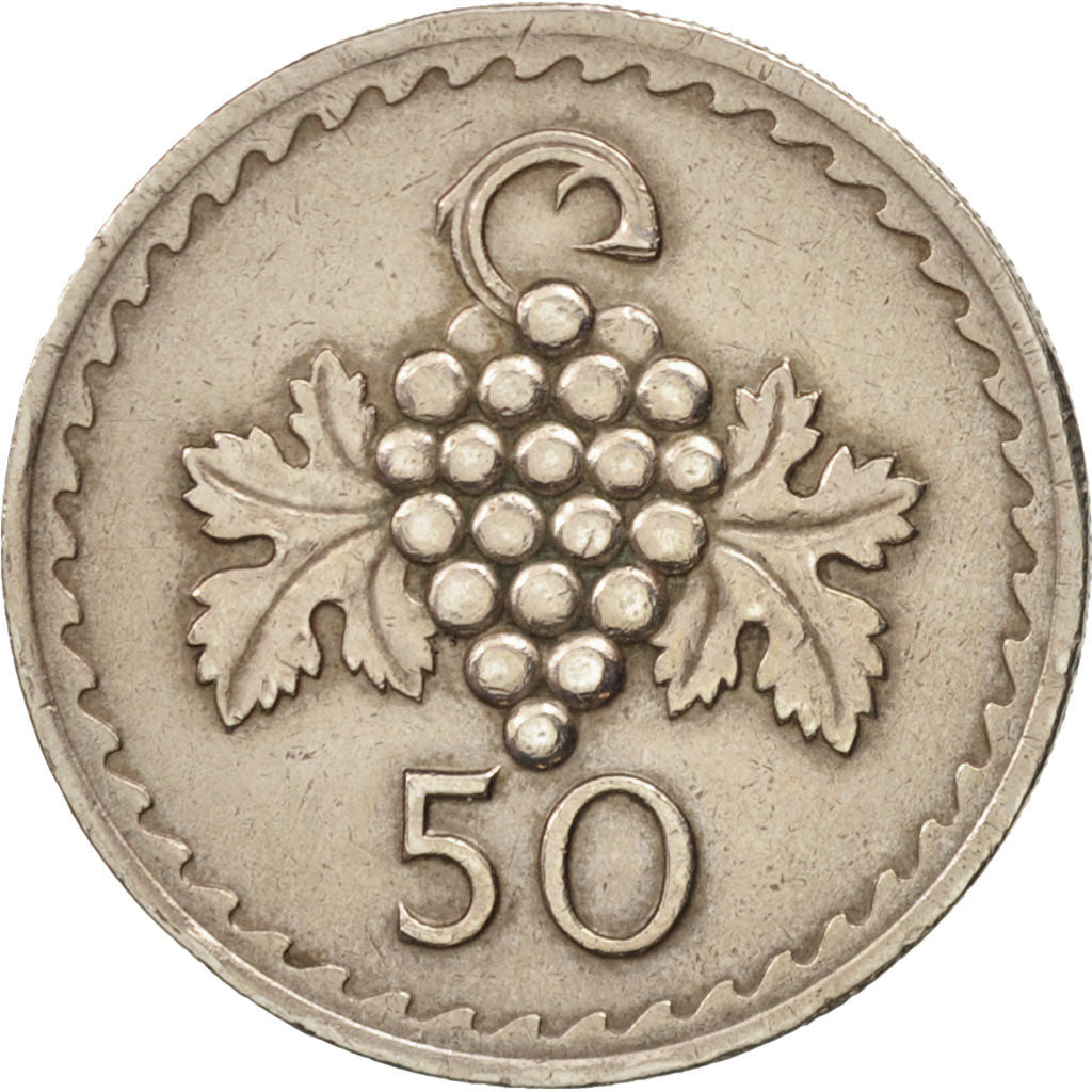 Cyprus, 50 Mils, 1974, AU(50-53), Copper-nickel, KM:41