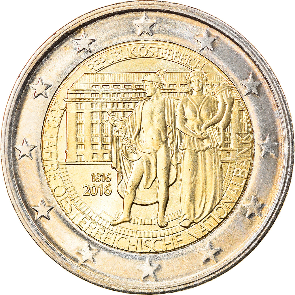 Áustria, 2 Euro, Banque nationale, 2016, MS(63), Bimetálico, KM:New