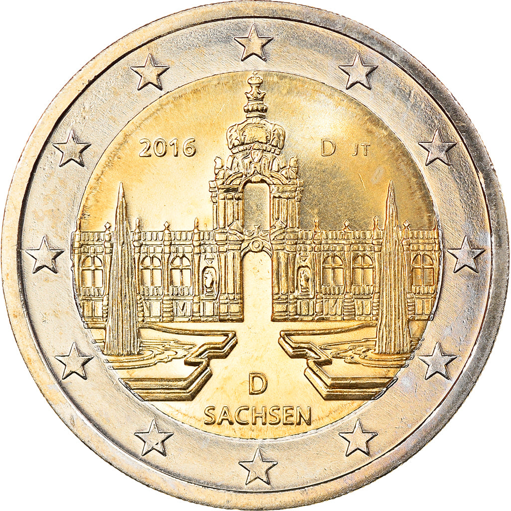 Germany, 2 Euro, Sachsen, 2016, Munich, MS(63), Bi-Metallic, KM:New