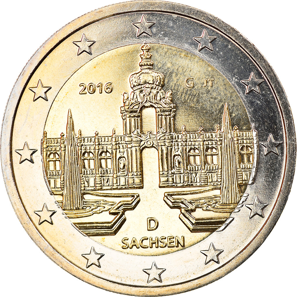 Germany, 2 Euro, Sachsen, 2016, Karlsruhe, MS(63), Bi-Metallic, KM:New