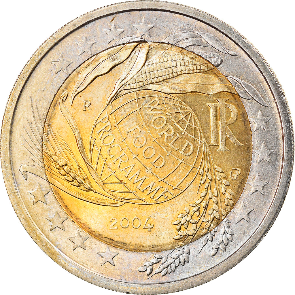 Italy, 2 Euro, World Food Programme, 2004, Rome, MS(63), Bi-Metallic, KM:237
