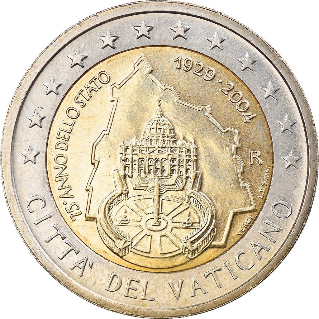 Vatican, 2 Euro, 2004, 75 ème anniversaire de la Fondation de l'Etat du