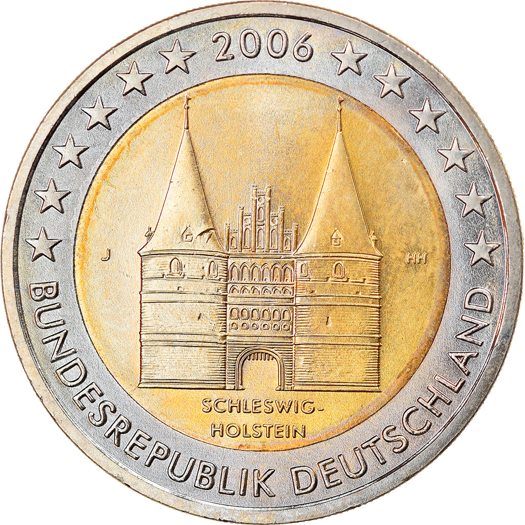 GERMANY - FEDERAL REPUBLIC, 2 Euro, Schleswig-Holstein, 2006, Hambourg, MS(63)