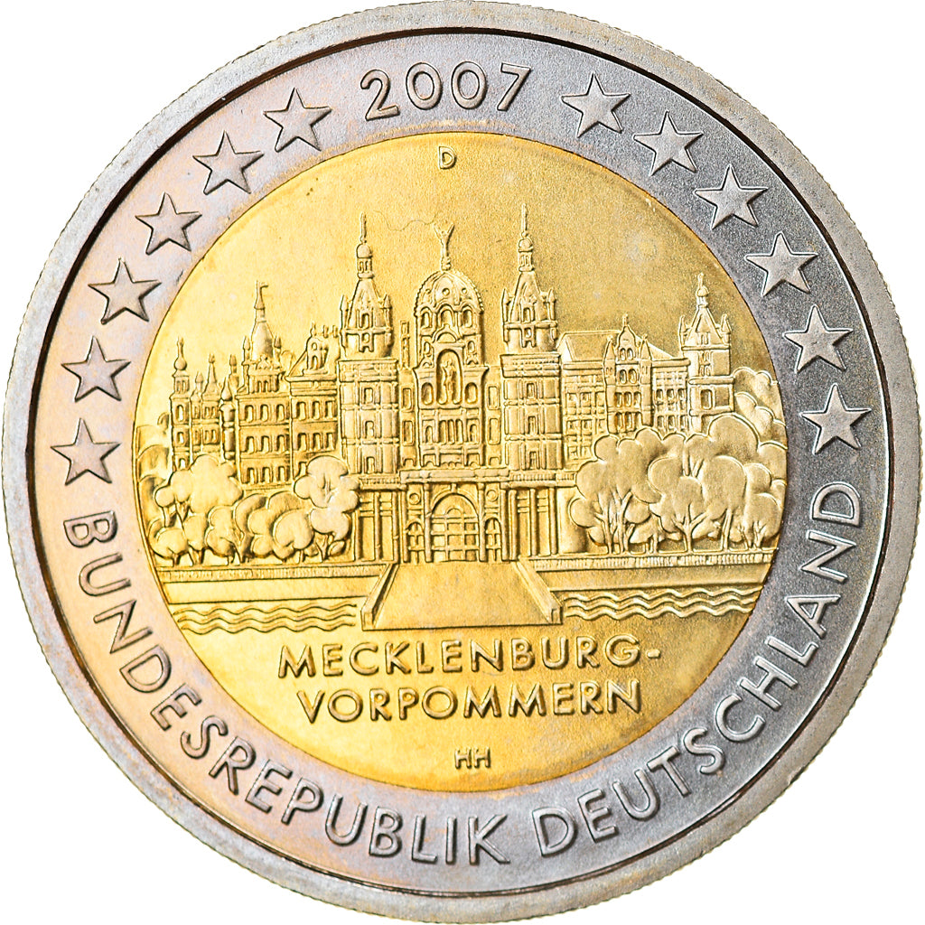 GERMANY - FEDERAL REPUBLIC, 2 Euro, 2007, Munich, MS(63), Bi-Metallic, KM:260