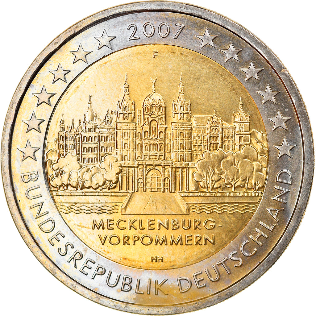 GERMANIA - REPUBBLICA FEDERALE, 2 Euro, Mecklembourg, 2007, Stuttgart, SPL
