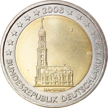 GERMANY - FEDERAL REPUBLIC, 2 Euro, 2008, Hambourg, AU(50-53), Bi-Metallic