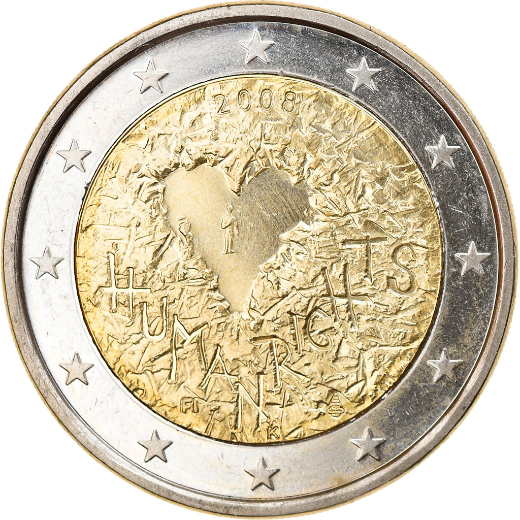 Finland, 2 Euro, Human Rights, 2008, Vantaa, MS(63), Bi-Metallic, KM:143