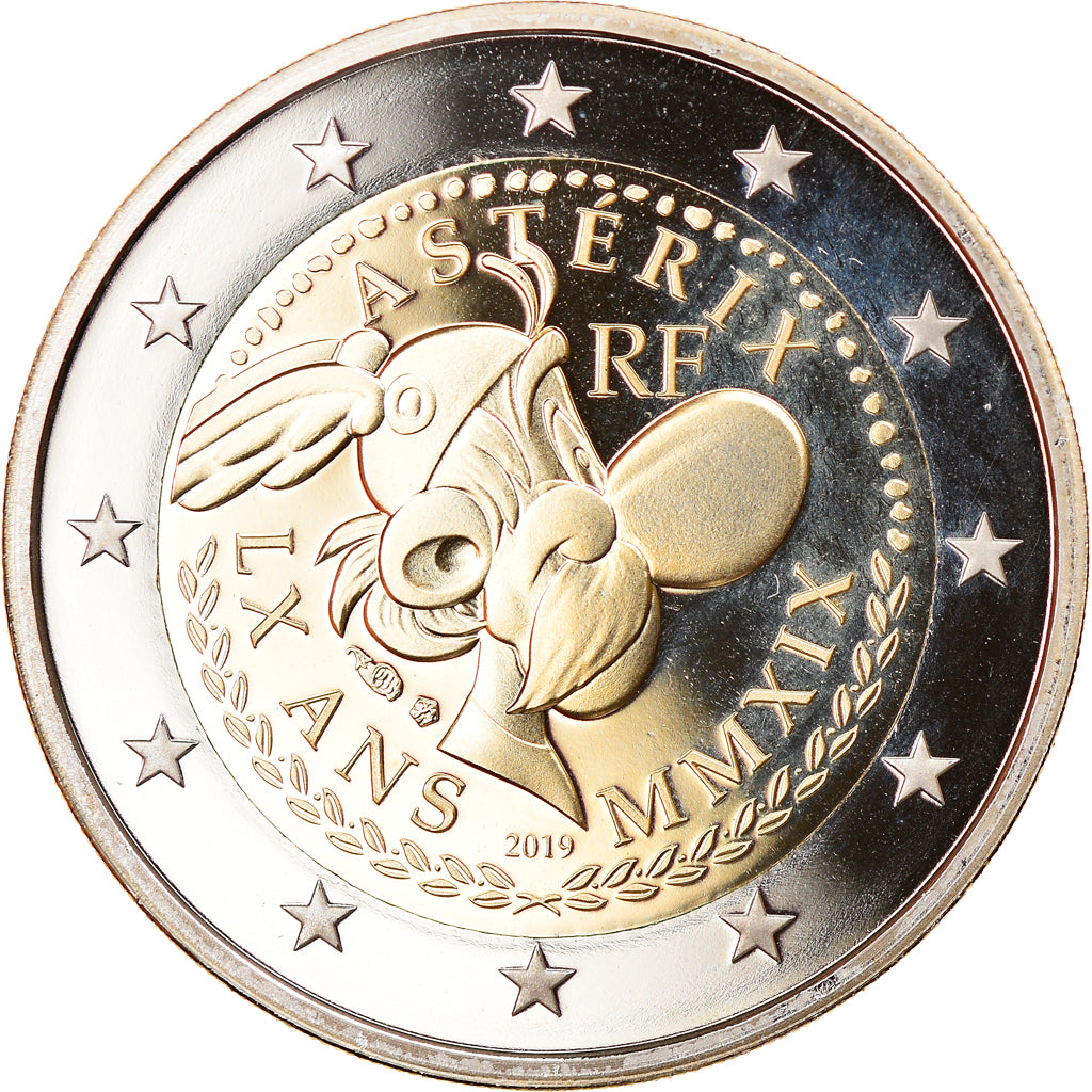 France, 2 Euro, 60 ans - Astérix, 2019, BE, FDC, Bi-Metallic, KM:New