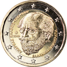 Greece, 2 Euro, Andreas Calvos, 2019, MS(63), Bi-Metallic, KM:New