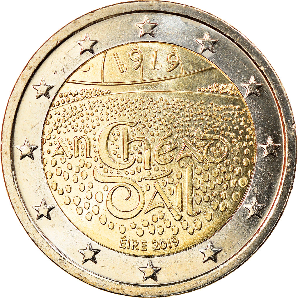 Ireland, 2 Euro, Centenary of the 1st. Meeting of Dail Eireann, 2019, MS(63)