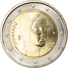 Italy, 2 Euro, Leonardo Da Vinci, 2019, MS(63), Bi-Metallic, KM:New