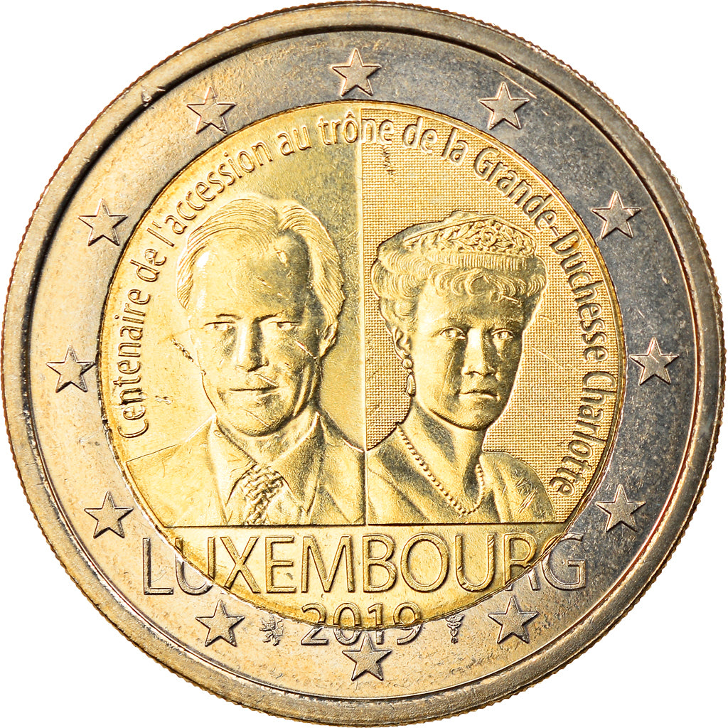 Luxembourg, 2 Euro, Grande-Duchesse Charlotte, 2019, MS(63), Bi-Metallic, KM:New