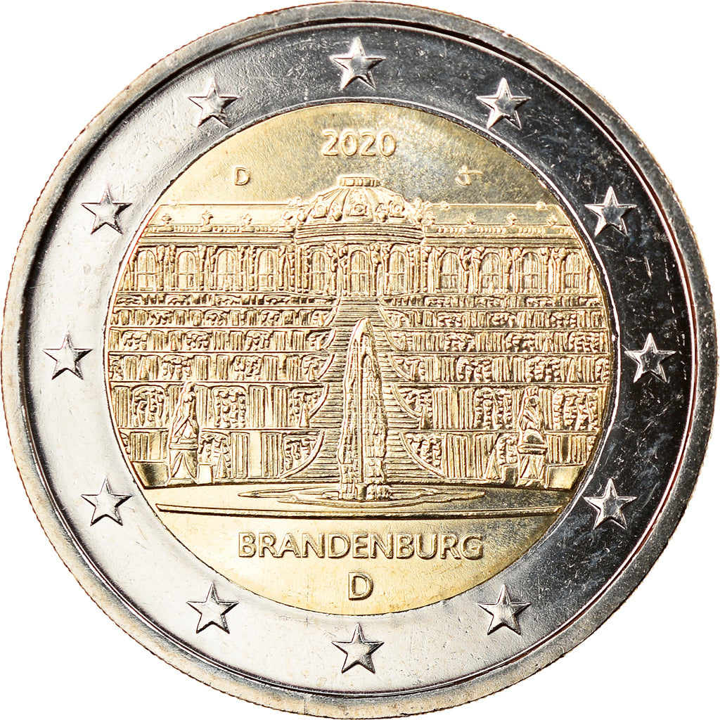 Federale Duitse Republiek, 2 Euro, Brandenburg, 2020, Munich, UNC-, Bi-Metallic