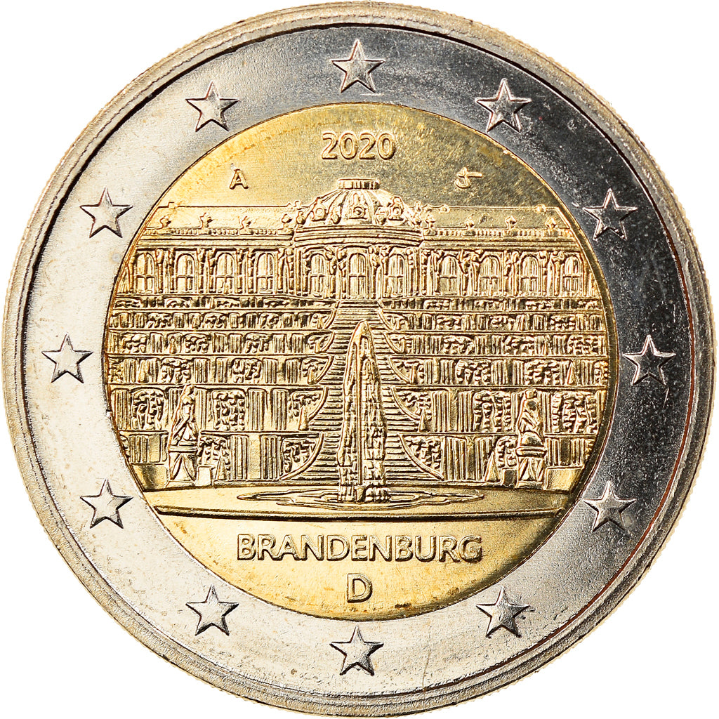 République fédérale allemande, 2 Euro, Brandenburg, 2020, Berlin, SPL