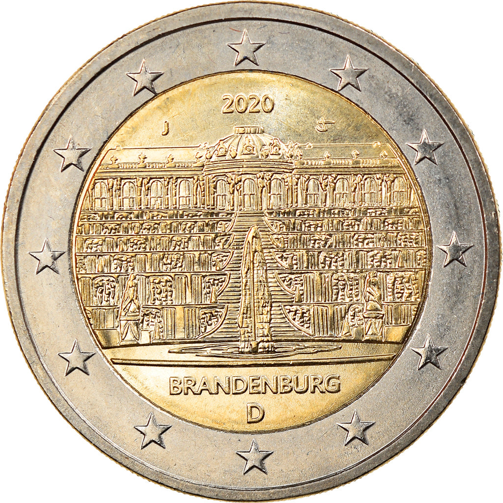 Bundesrepublik Deutschland, 2 Euro, Brandenburg, 2020, Hambourg, UNZ