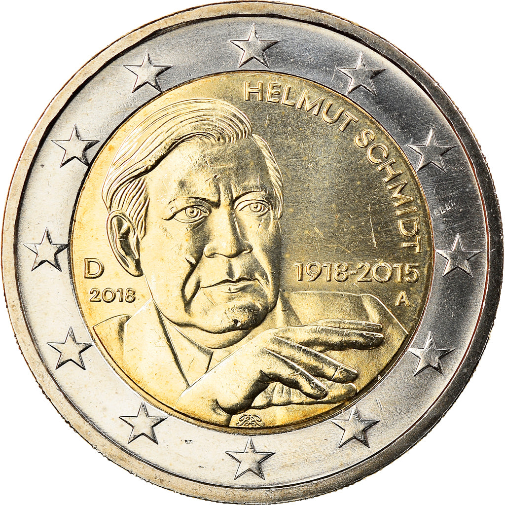 Bundesrepublik Deutschland, 2 Euro, Helmut Schmidt, 2018, Berlin, UNZ