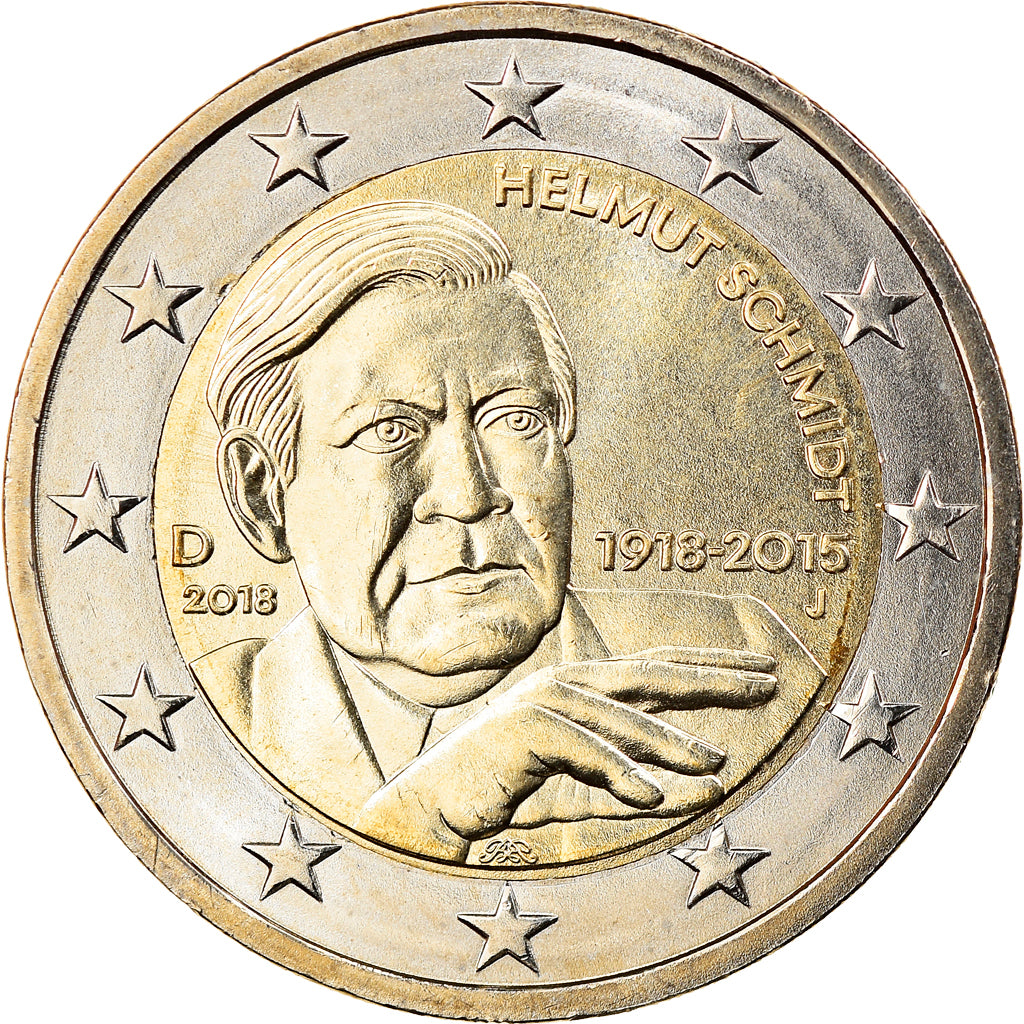 Federale Duitse Republiek, 2 Euro, Helmut Schmidt, 2018, Hambourg, UNC-
