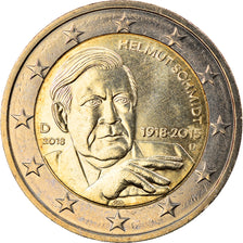 GERMANY - FEDERAL REPUBLIC, 2 Euro, Helmut Schmidt, 2018, Munich, MS(63)