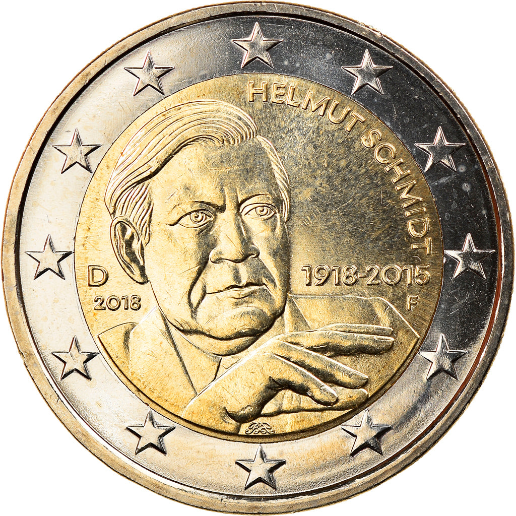 Bundesrepublik Deutschland, 2 Euro, Helmut Schmidt, 2018, Stuttgart, UNZ