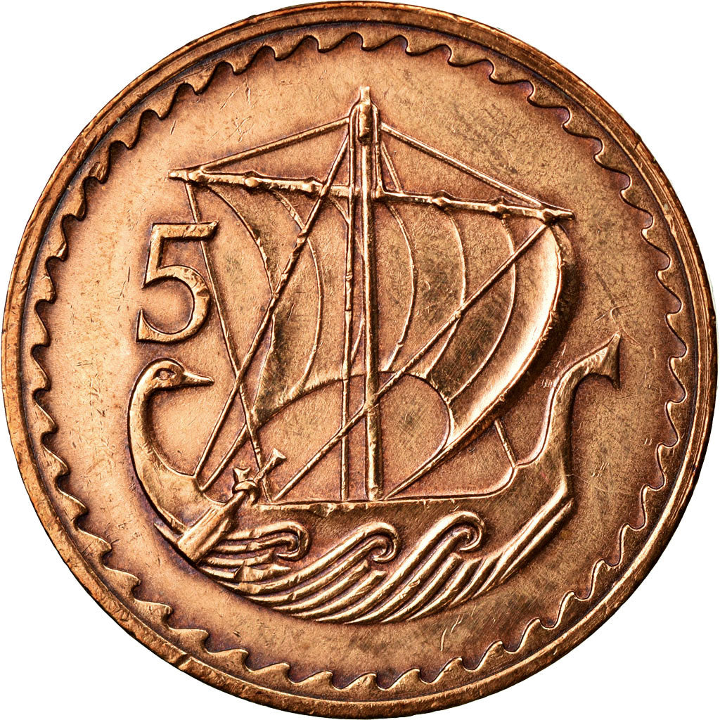 Coin, Cyprus, 5 Mils, 1980, AU(50-53), Bronze, KM:39