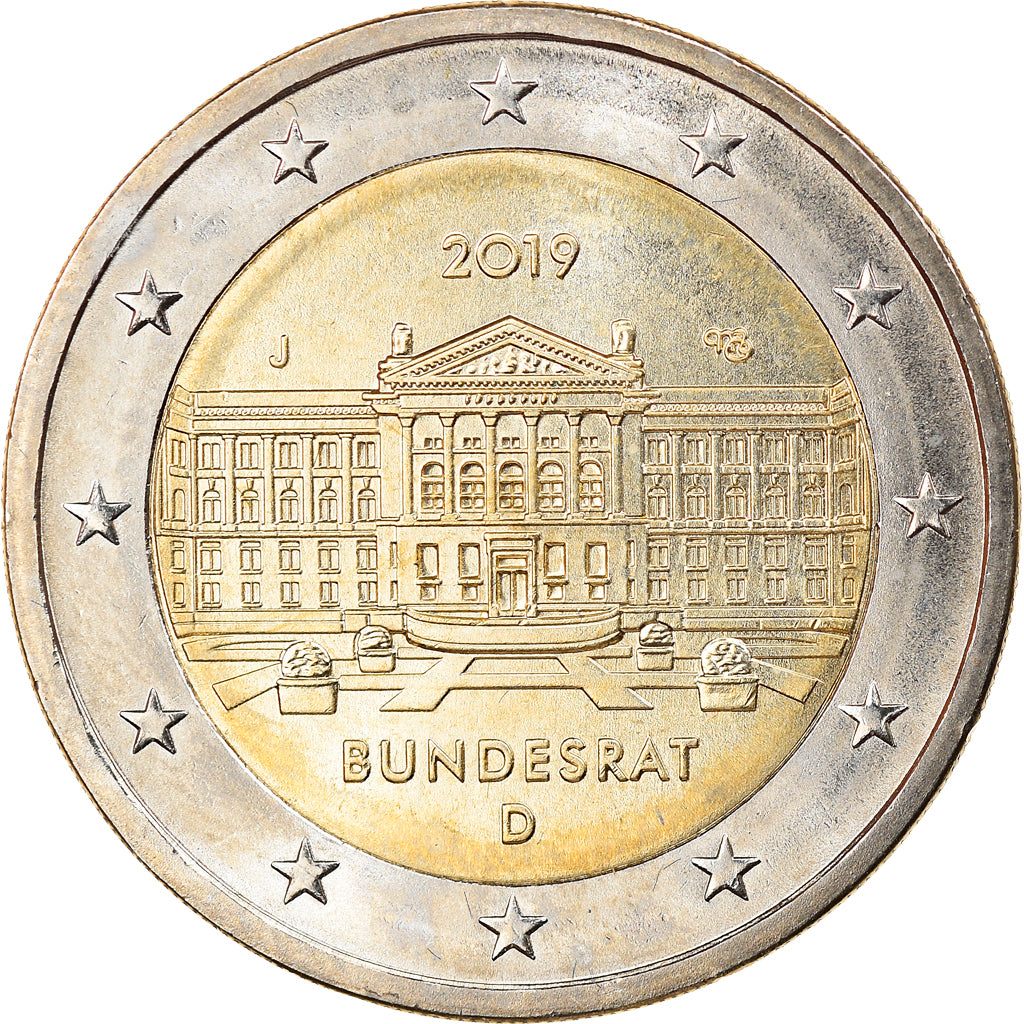 Germania, 2 Euro, Bundesrat, 2019, Hambourg, SPL, Bi-metallico, KM:New