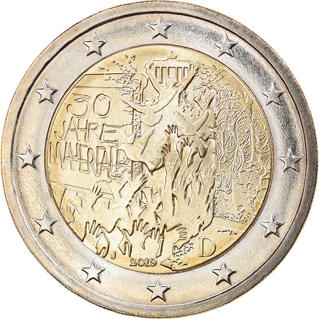 Allemagne, 2 Euro, Chute du Mur de Berlin, 2019, Hambourg, SPL, Bi-Metallic