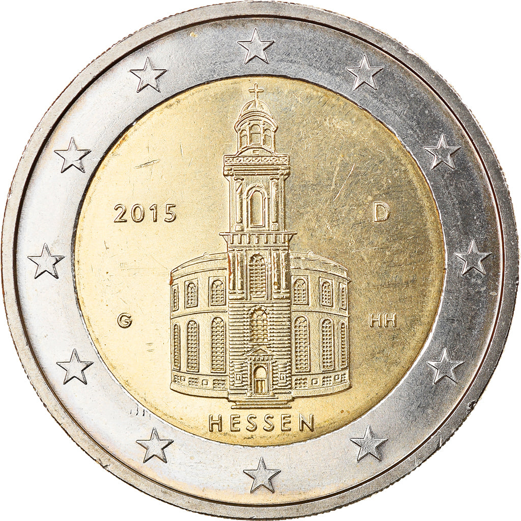 Deutschland, 2 Euro, Hessen, 2015, Karlsruhe, SS+, Bi-Metallic, KM:New